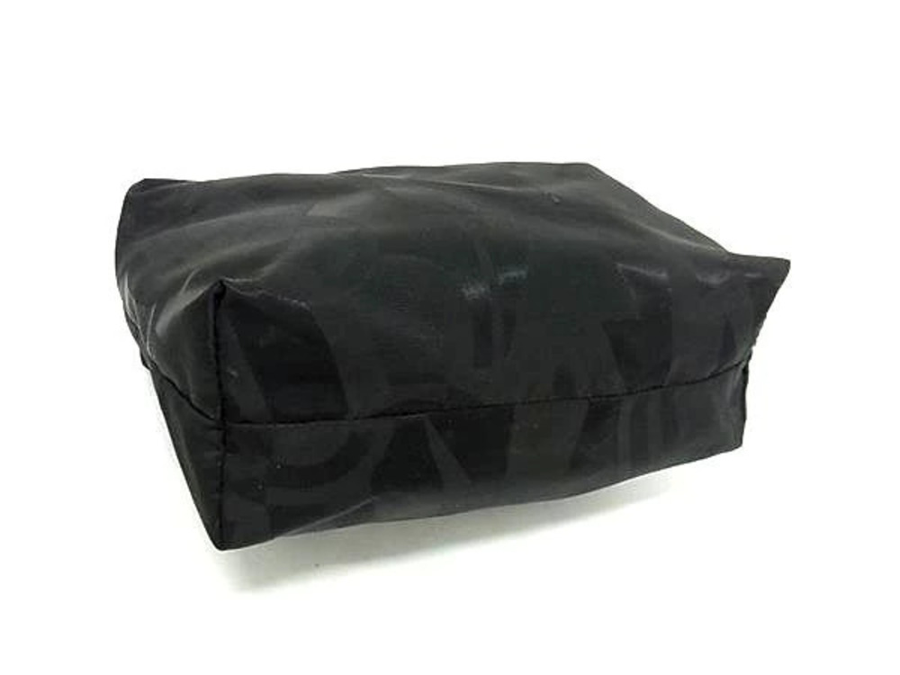 Salvatore Ferragamo Leather Black Multi Makeup over Cosmetic Clutch All Black